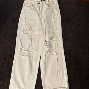 BDG White Boyfriend Distressed Jeans